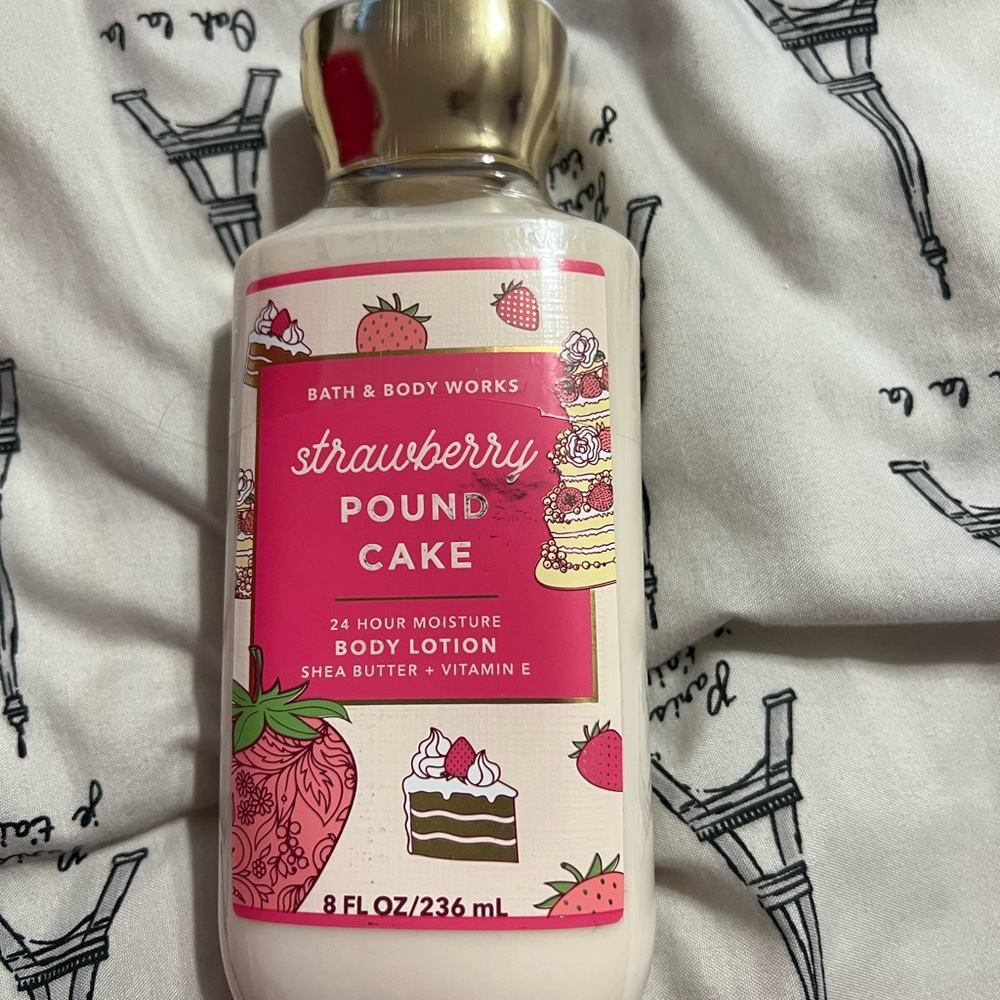 Bath and body works strawberry pound cake lotion  never been used or opened
